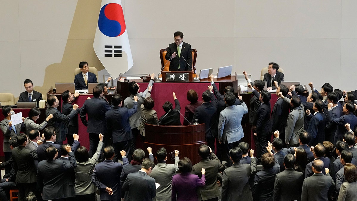 Lawmakers in South Korea's National Assembly.