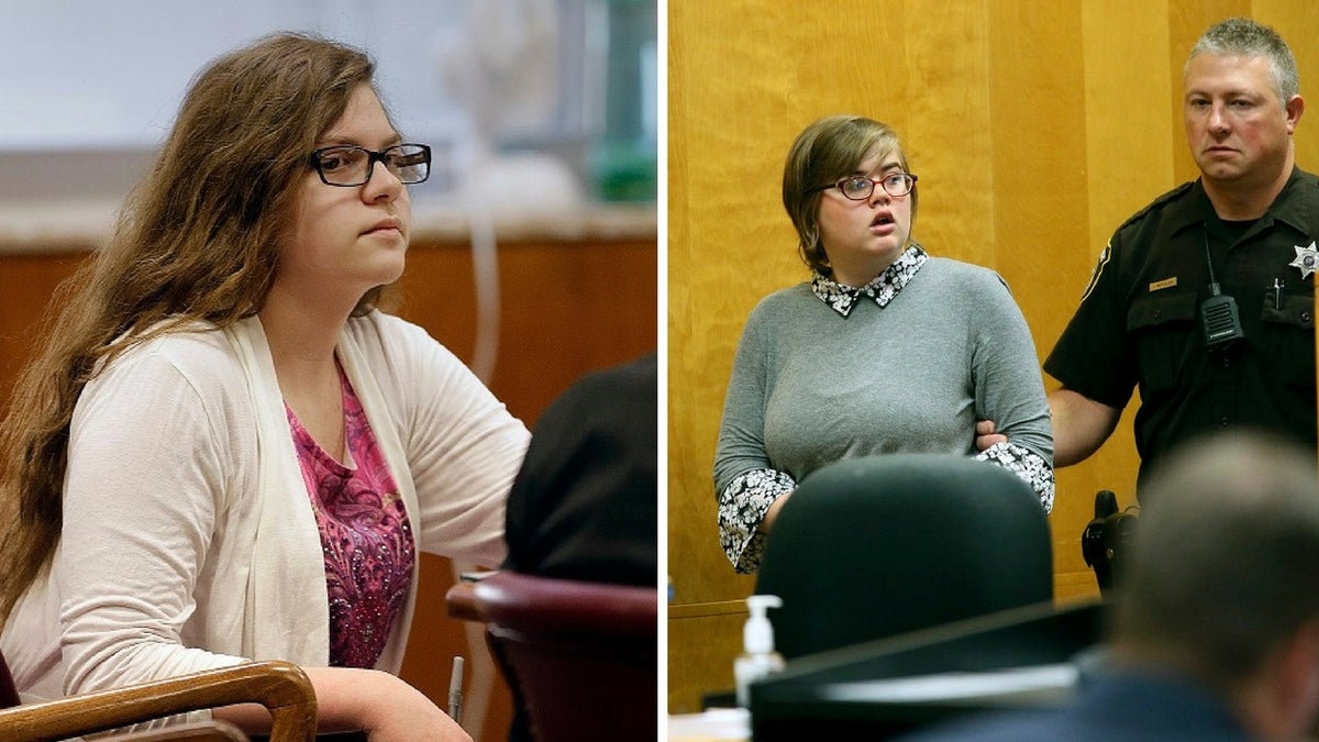 Anissa Weier (left) and Morgan Geyser (right) lured Payton Leutner into the woods at a park in the Milwaukee suburb of Waukesha in 2014 and attacked her, prosecutors said.