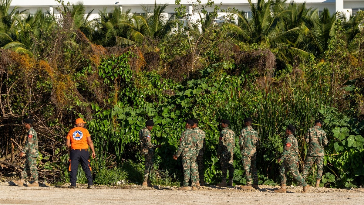 Military personnel and civil defense members search for Sudiksha Konanki, a university student from the U.S. who disappeared on a beach in Punta Cana, Dominican Republic, Monday, March. 10, 2025.