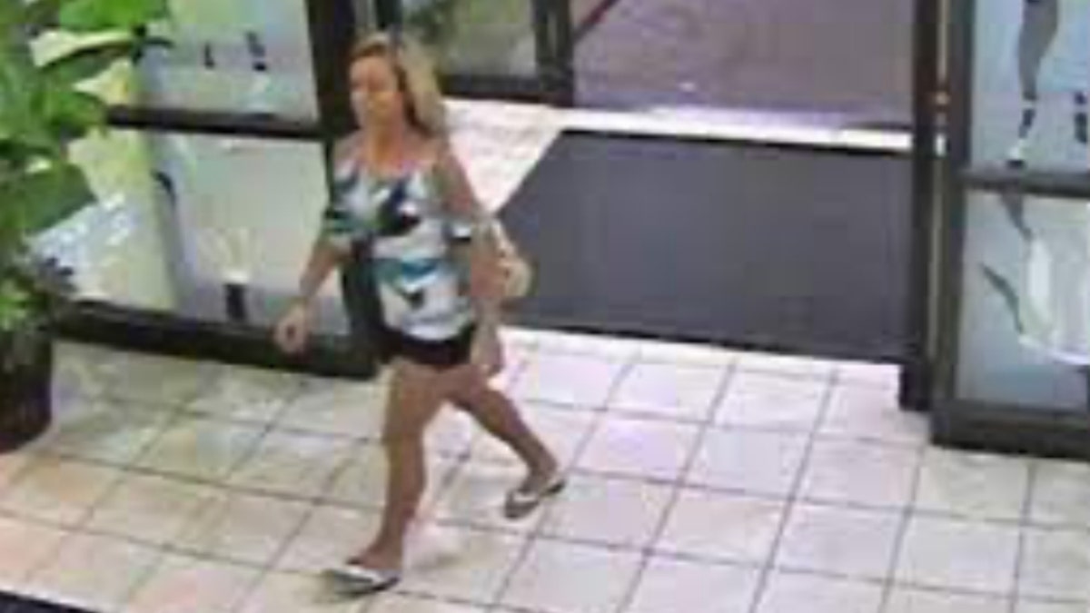 Security footage from the Blue Water Resort showing Brittanee Brezel walking inside