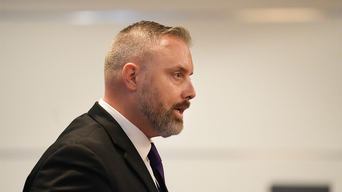 Mickey Stines' attorney, Jeremy Bartley, speaks in court