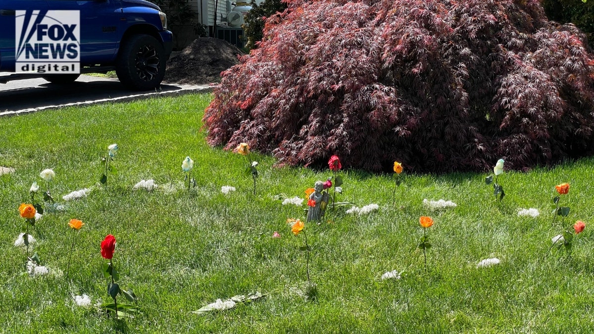 A memorial for James McGrath on Laurel Glenn Drive in Shelton, CT.