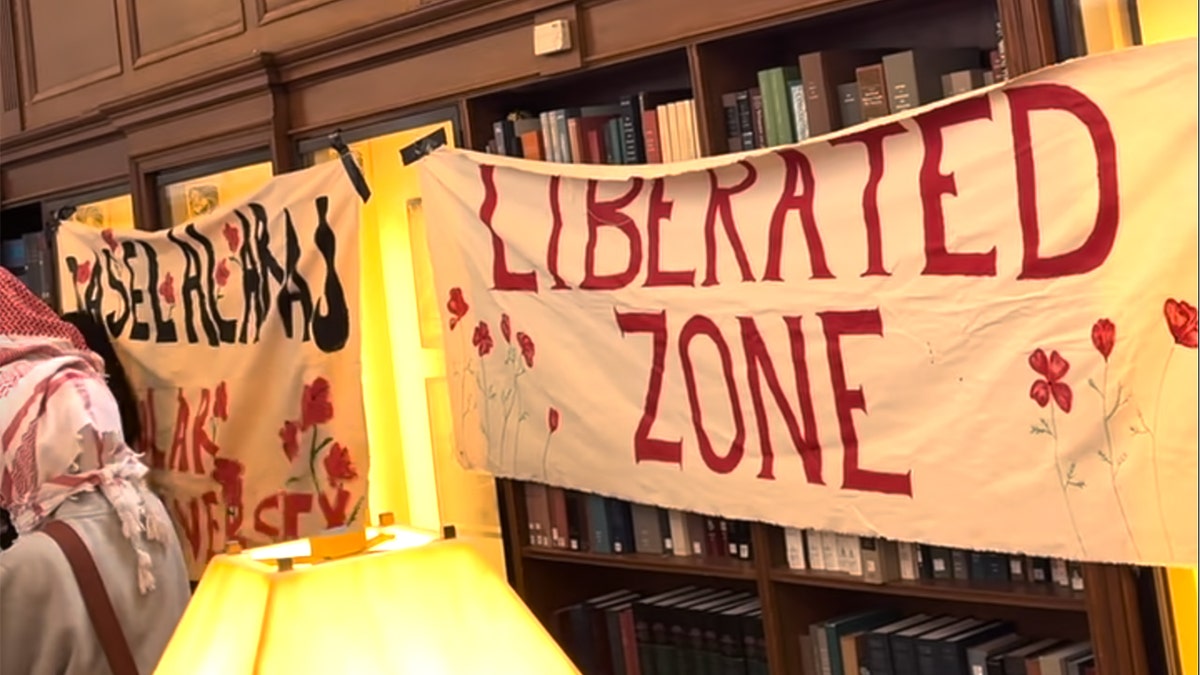 Anti-Semitic protesters occupy a building on the campus of Columbia University