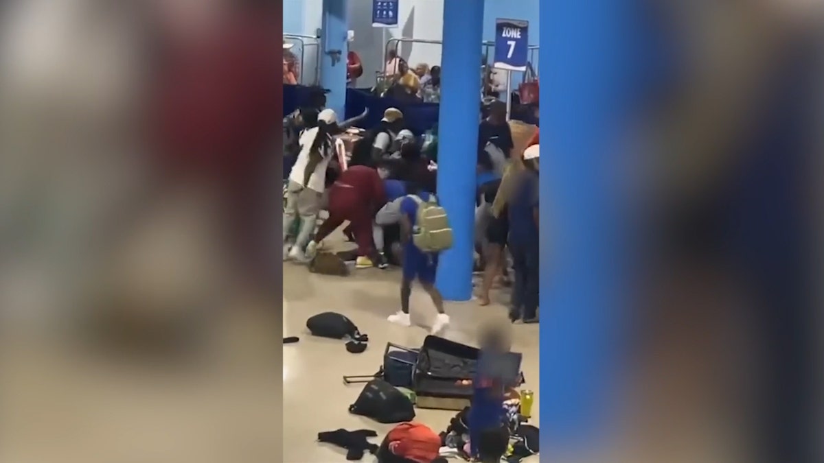 Passengers exiting a Carnival Cruise Line ship in Galveston were involved in a brawl.