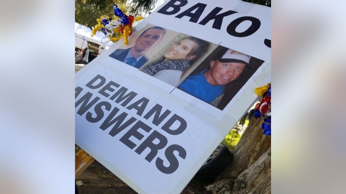 A missing poster sign demanding answers