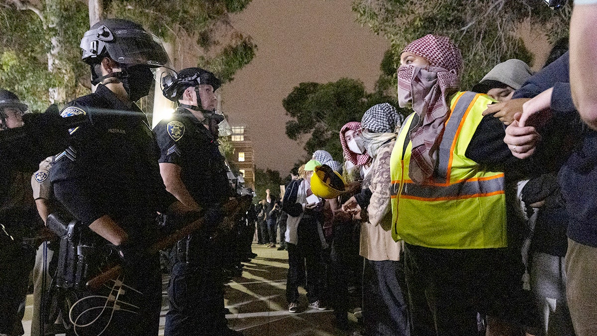 Police and protesters clash at UCLA