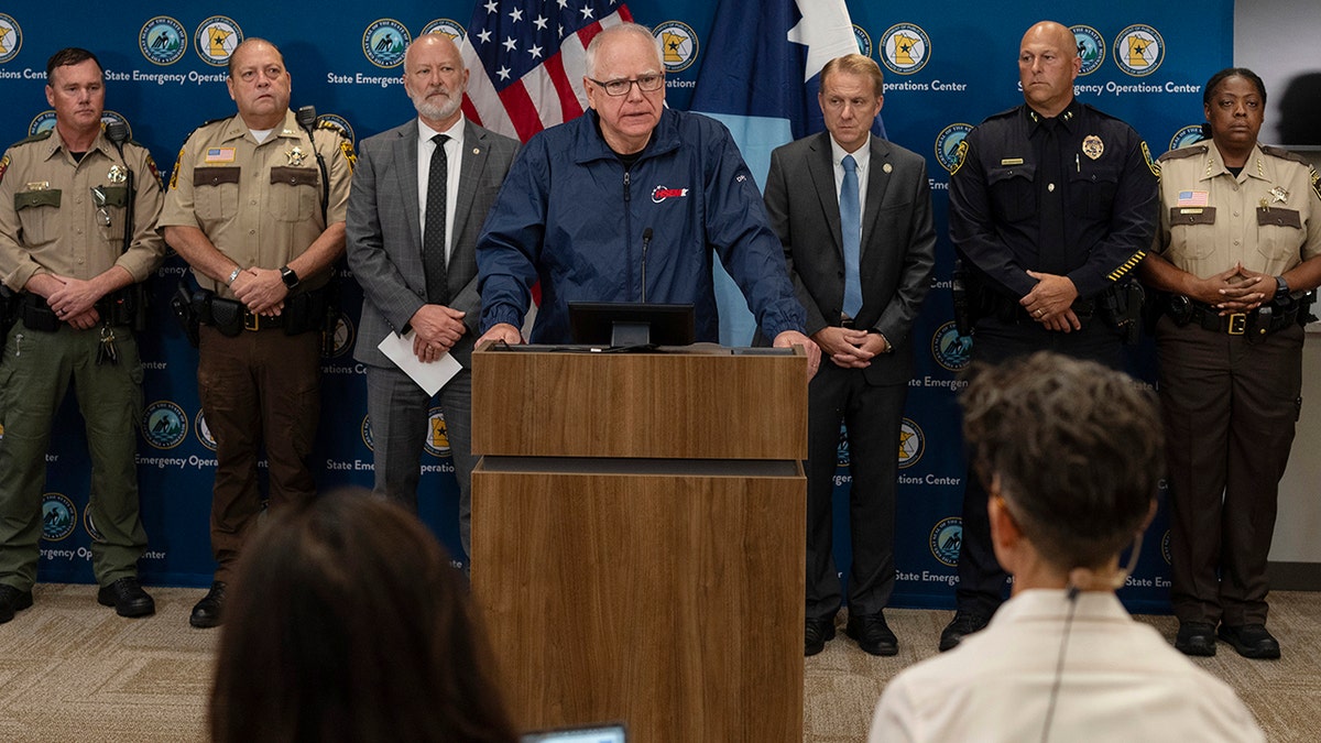 Minnesota Gov. Tim Walz speaks about the killing of state Rep. Melissa Hortman