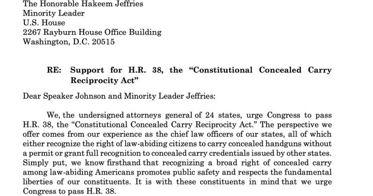 24 Attorneys General Unite and Demand Congress Pass National Concealed Carry Law