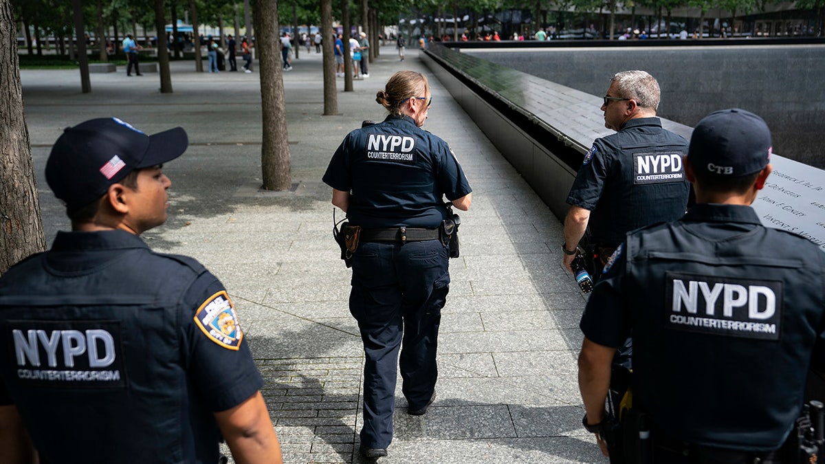 Officers patrol 9/11 memorial