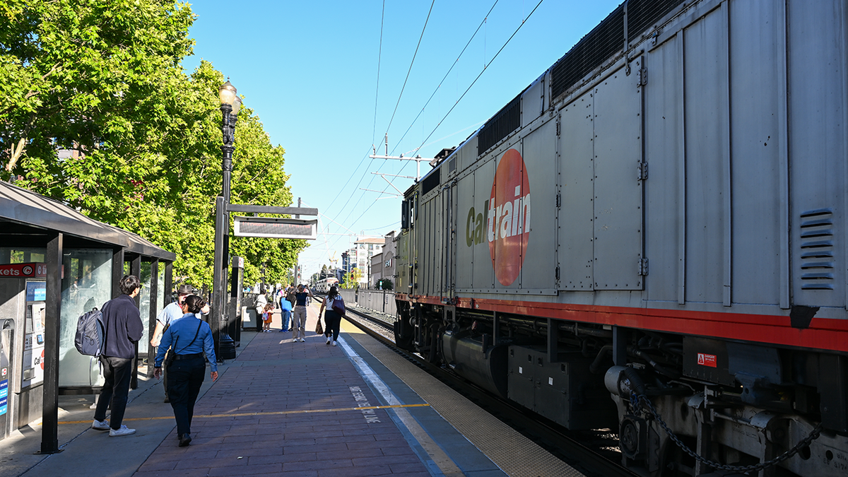 Caltrain in Redwood City, California