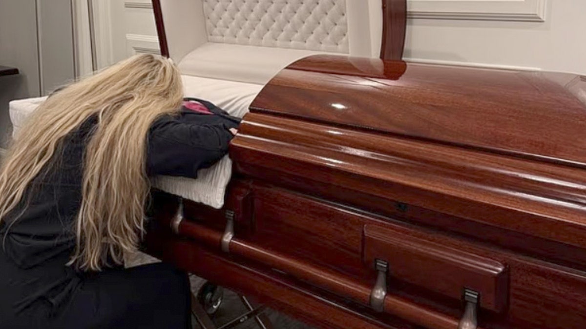 Erika Kirk weeps over Charlie Kirk's casket