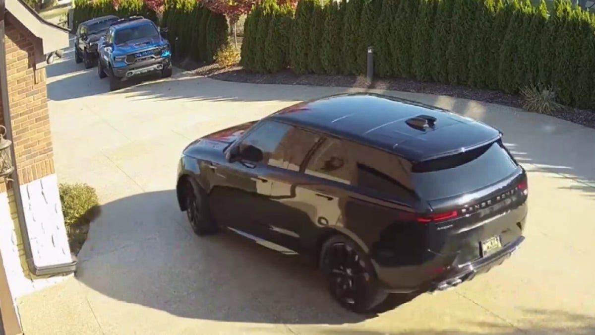 Businessman pulling out of driveway before attack