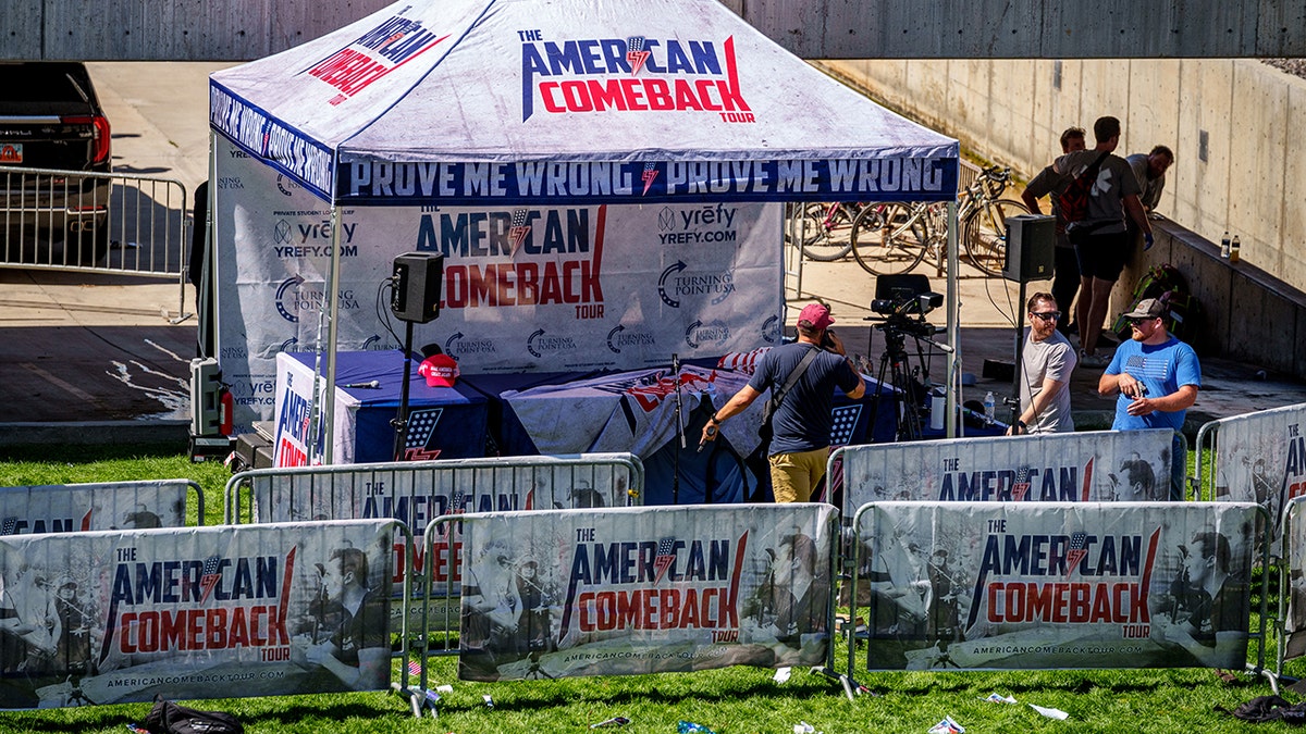 The scene of Charlie Kirk's assassination in Utah