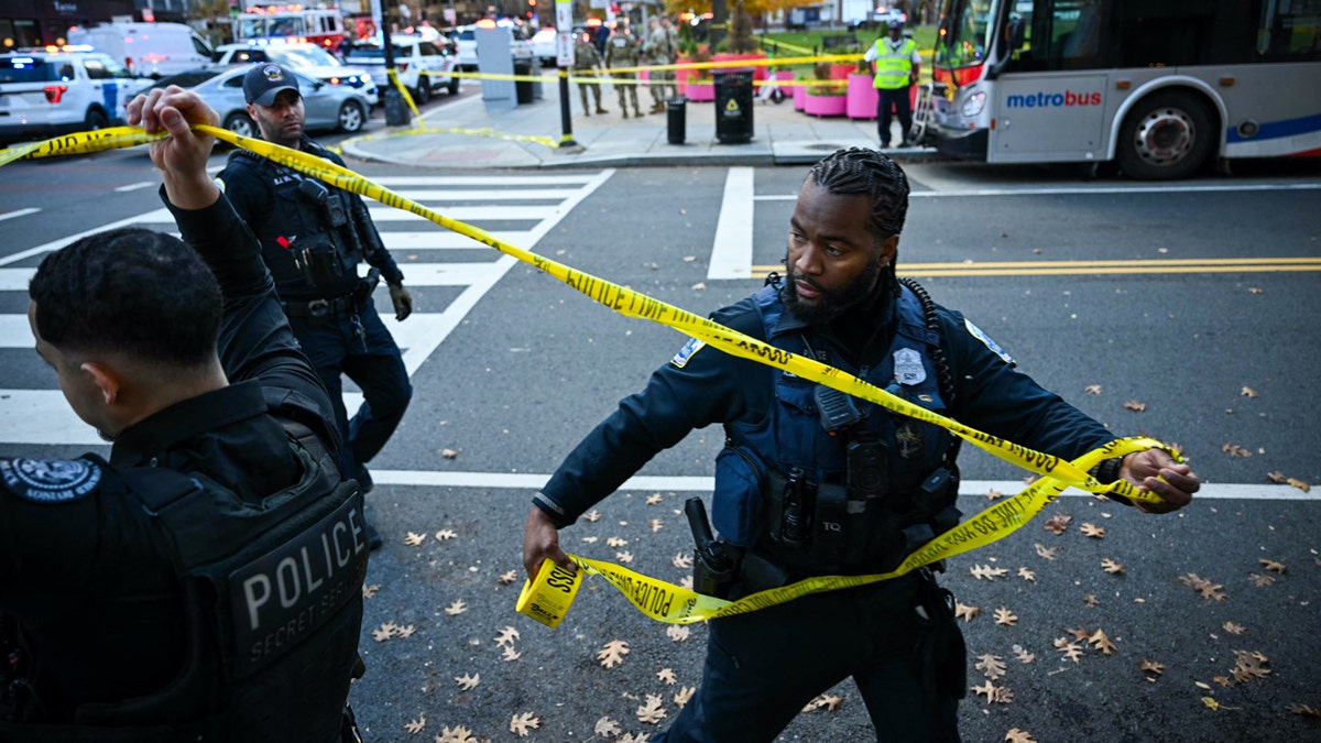 Police taping off crime scene