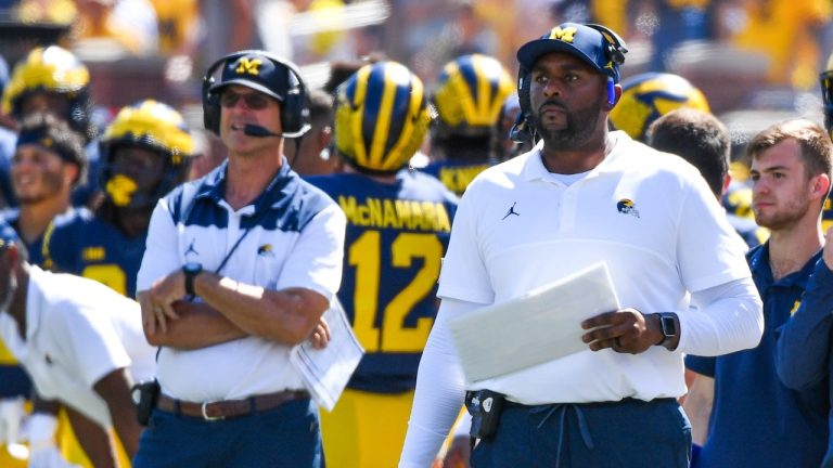 Former Michigan coach Jim Harbaugh reacts to Sherrone Moore’s firing and charges