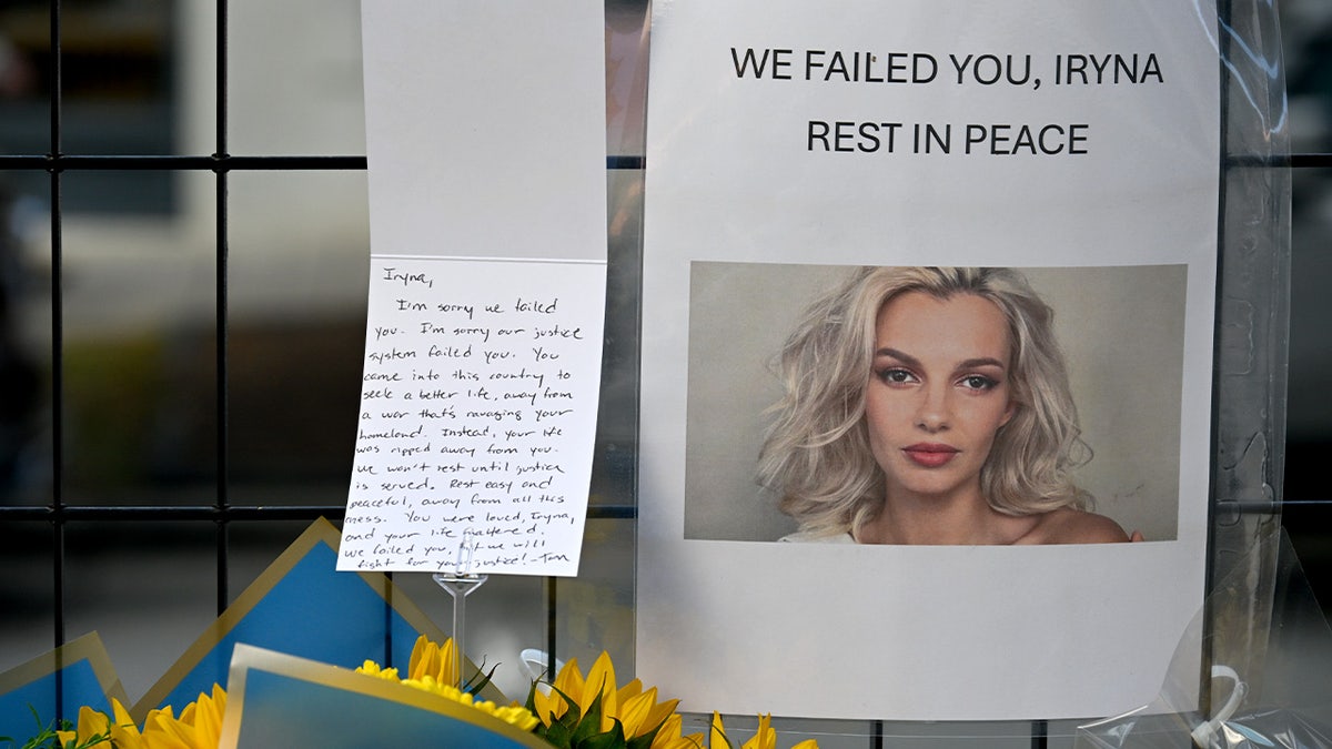 The memorial dedicated to slain 23-year-old Ukrainian Iryna Zarutska