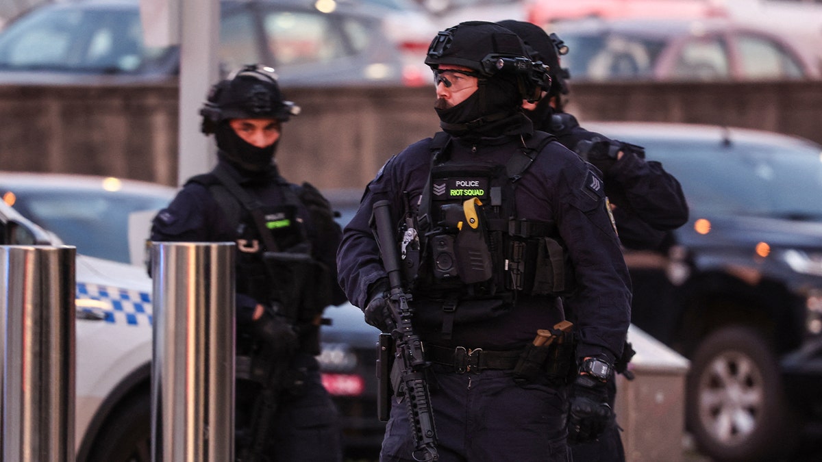 Australian police at Bondi Beach after mass shooting