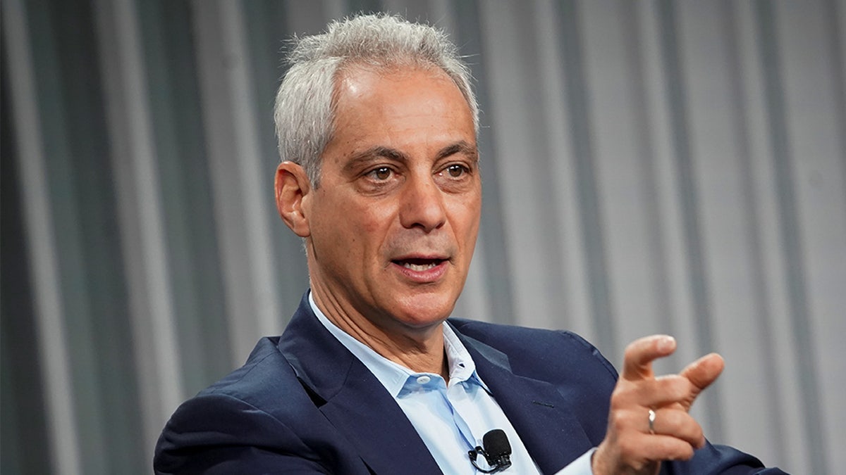 Former Chicago Mayor Rahm Emanuel speaking at an event