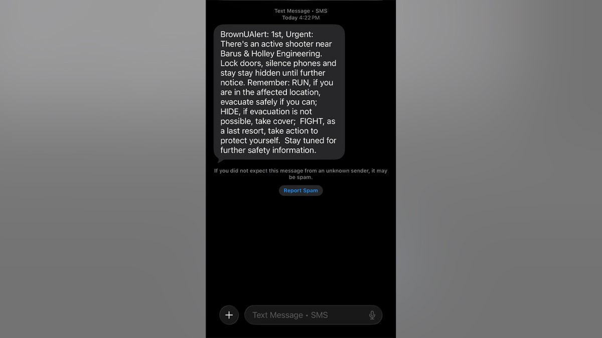 Brown University alert