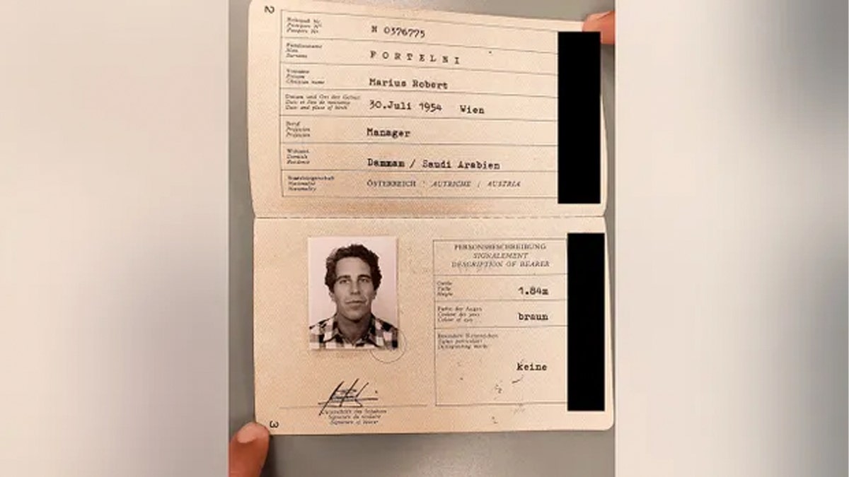 Jeffrey Epstein's fake passport