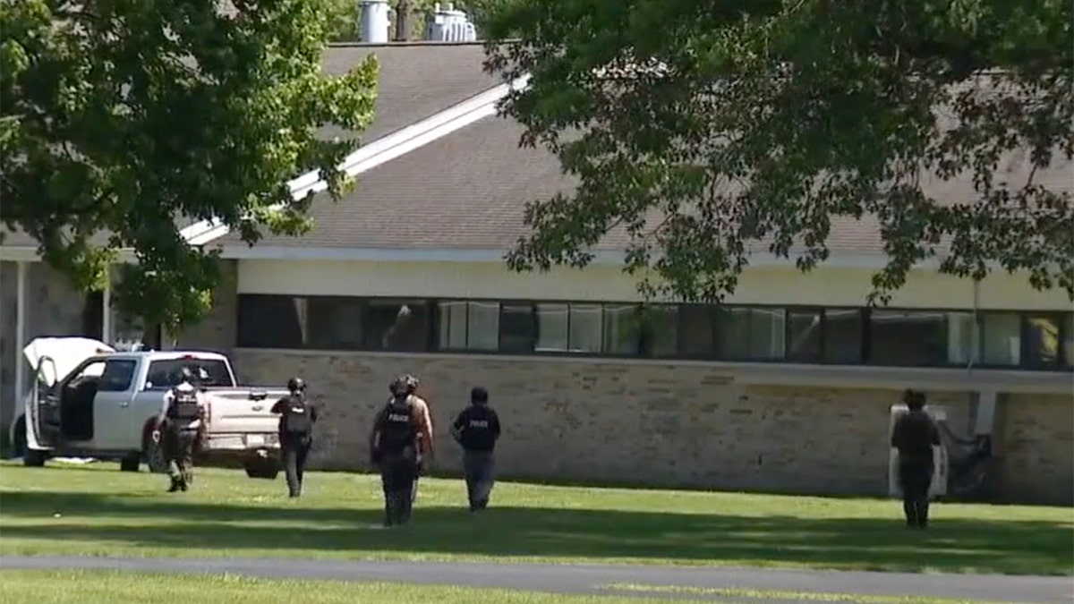 The CrossPointe Community Church in Wayne, Michigan after a shooting