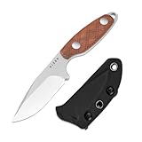 Kizer Muskrat Fixed Blade Knife, 3.15 In S35VN Neck Knife Mkuruti Wood Handle Fixed Blade EDC Knives for Men Women, Outdoor Hunting Hiking Survival Camping Knives with Sheath, 1064A2