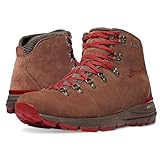 Danner Mountain 600 Waterproof Hiking Boots for Men - Lightweight, Durable Upper, Breathable Lining, Triple-Density Footbed & Vibram Traction Outsole, Brown/Red - 12 D