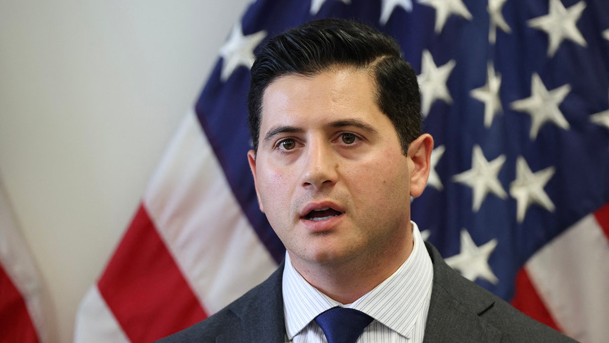 U.S. Attorney for the Central District of California Bilal Essayli, speaks during a news conference at the Wilshire Federal Building in Los Angeles on June 12, 2025.