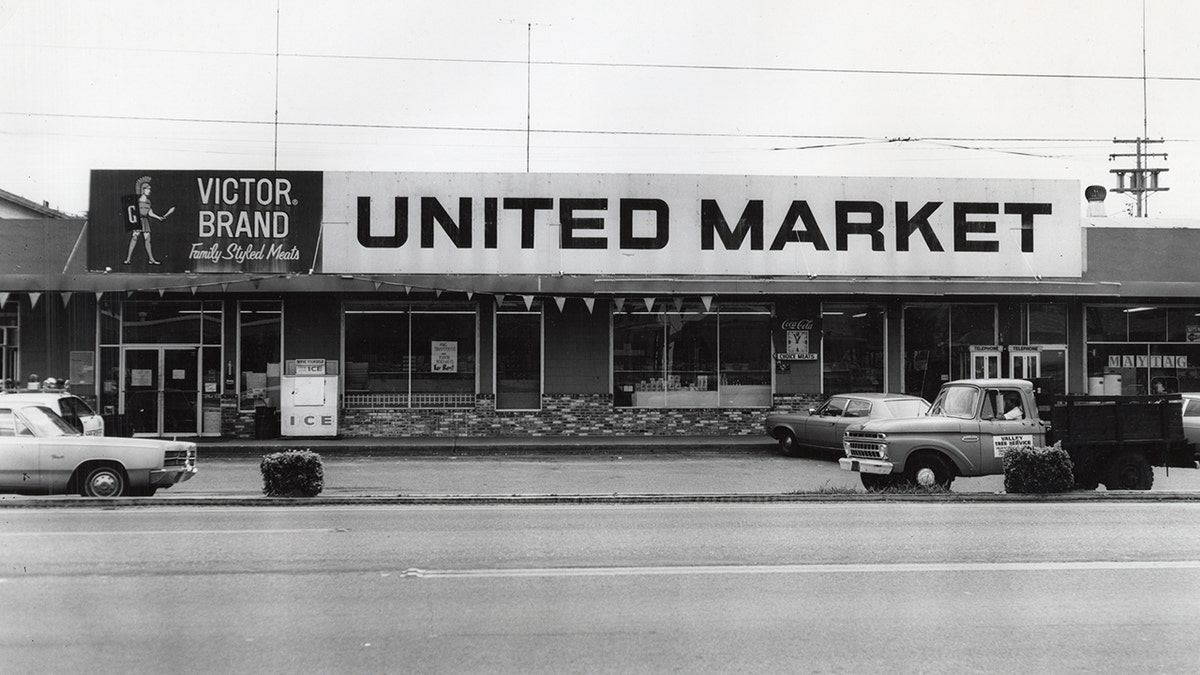 An aerial view of United Market.