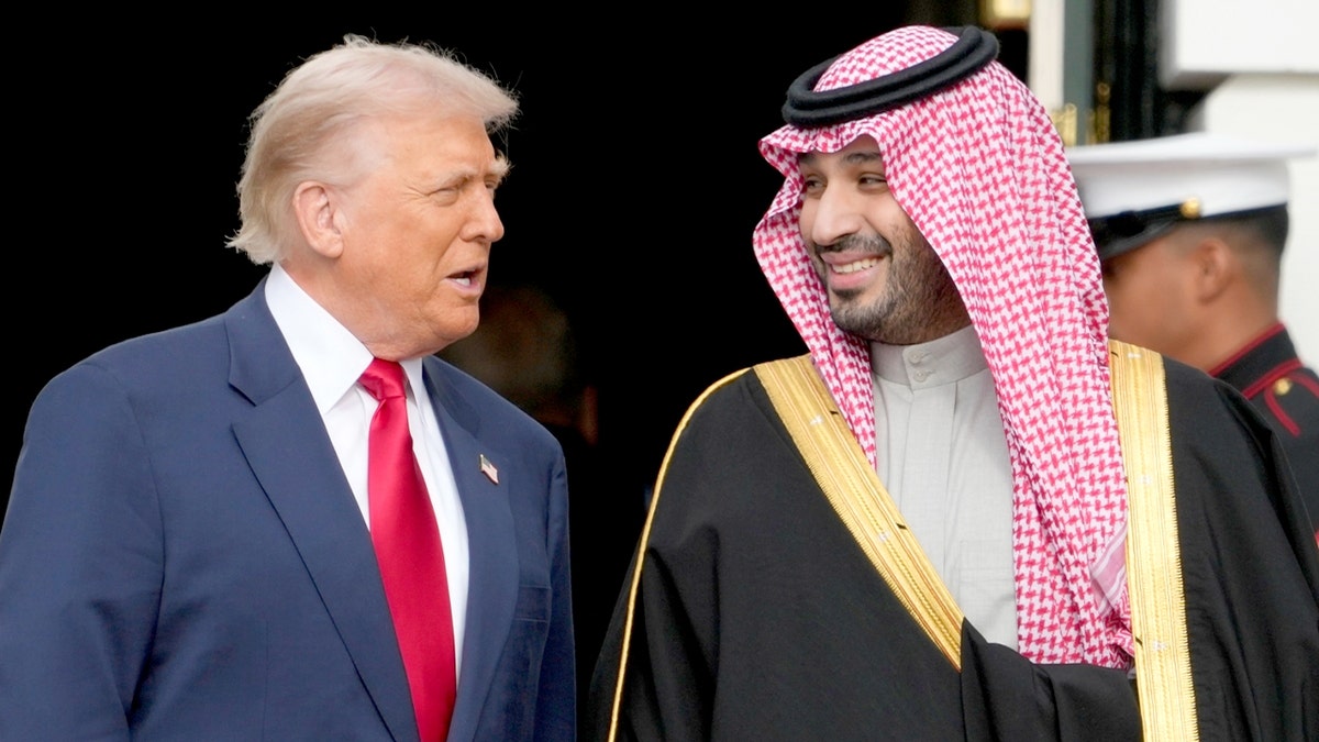President Donald Trump meets with Saudi Crown Prince Mohammed bin Salman at the White House.