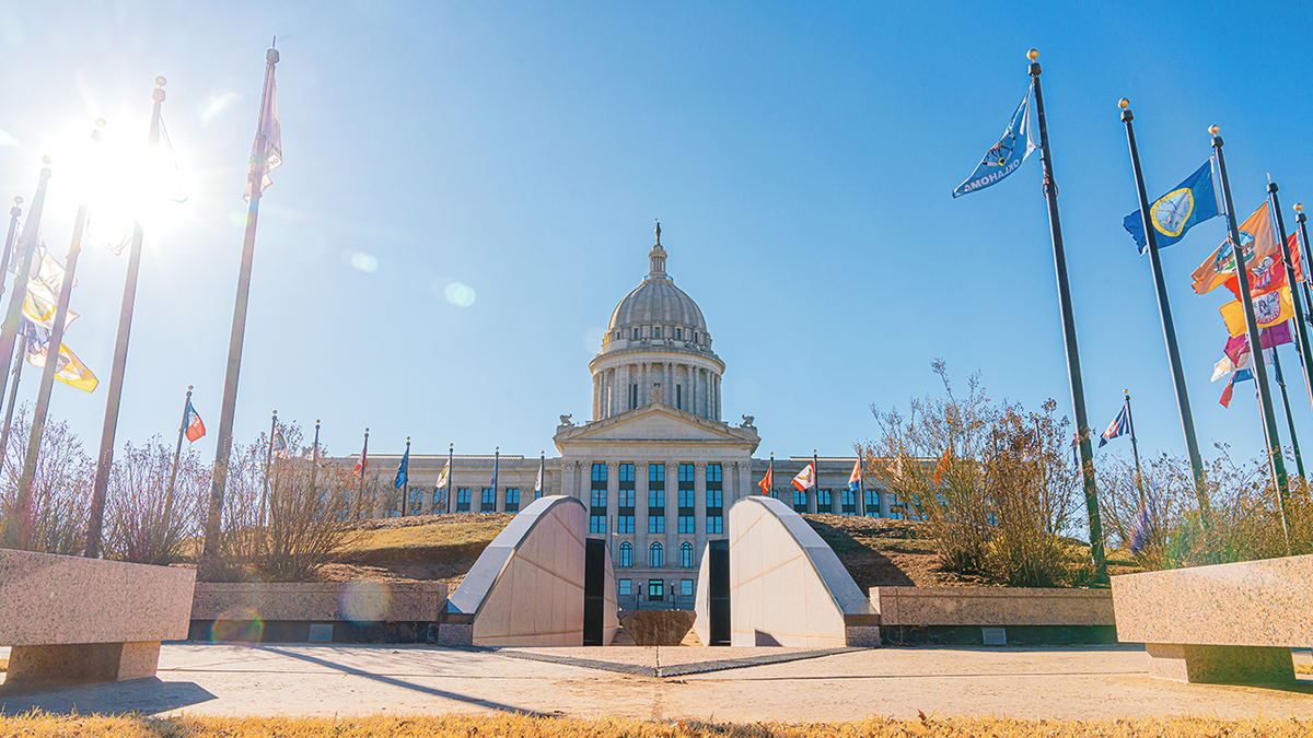 Historic Oklahoma State Capitol building in Oklahoma City