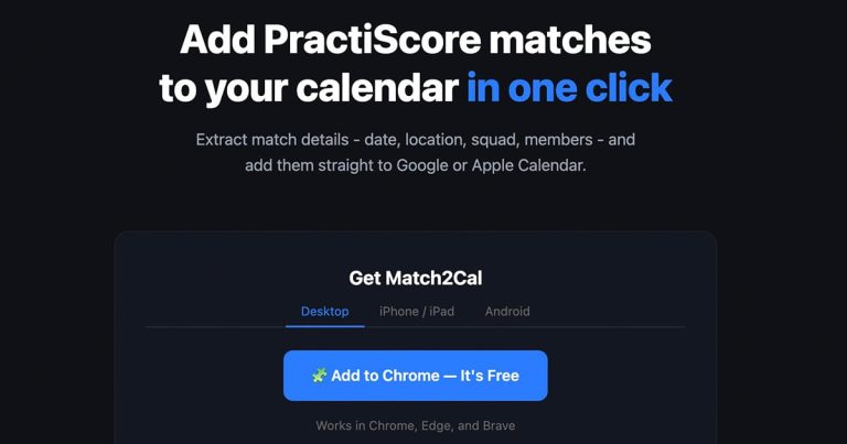 I Got Tired of Manually Adding USPSA Matches to My Calendar, So I Built Match2Cal — and It’s Free