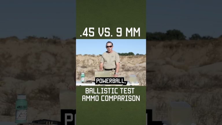 .45 vs. 9 mm Ballistic Test Ammo Comparison #shorts #military